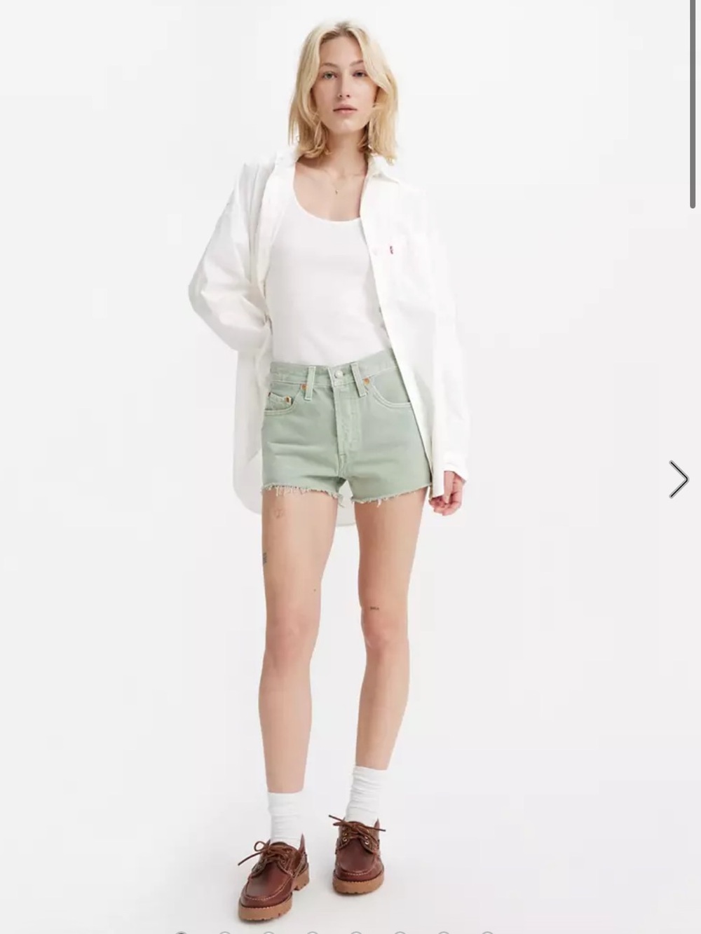 Levi's Mint Green Denim Cutoff Shorts